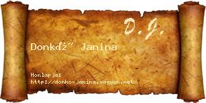 Donkó Janina névjegykártya